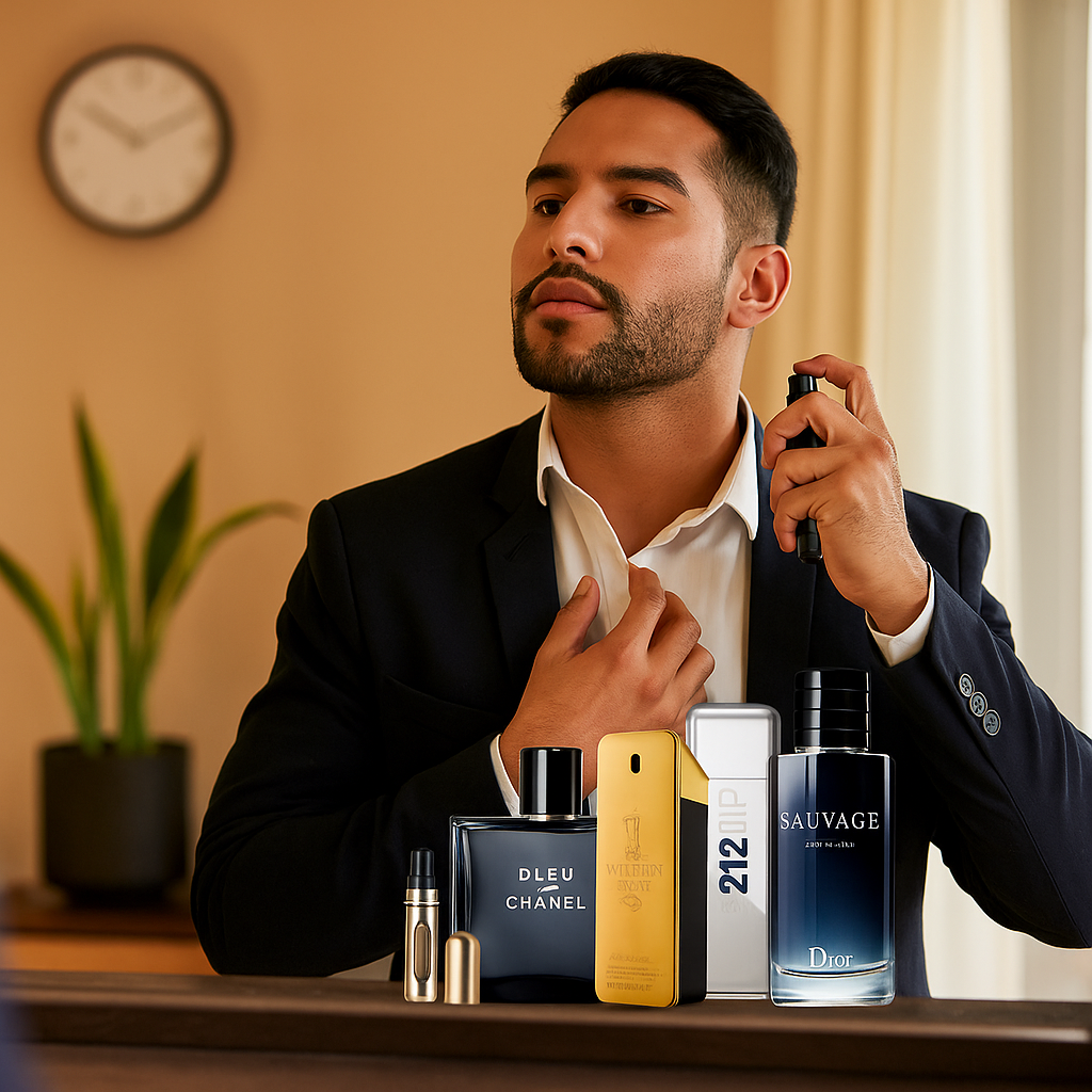 4x Perfumes Sauvage, 1 Millon, 212 VIP, Bleu y Perfumero