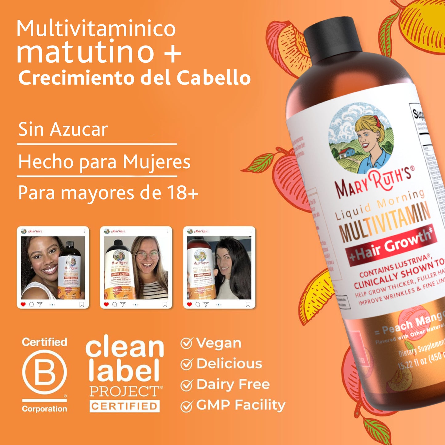 Multivitaminico Mary Ruths Peach Mango