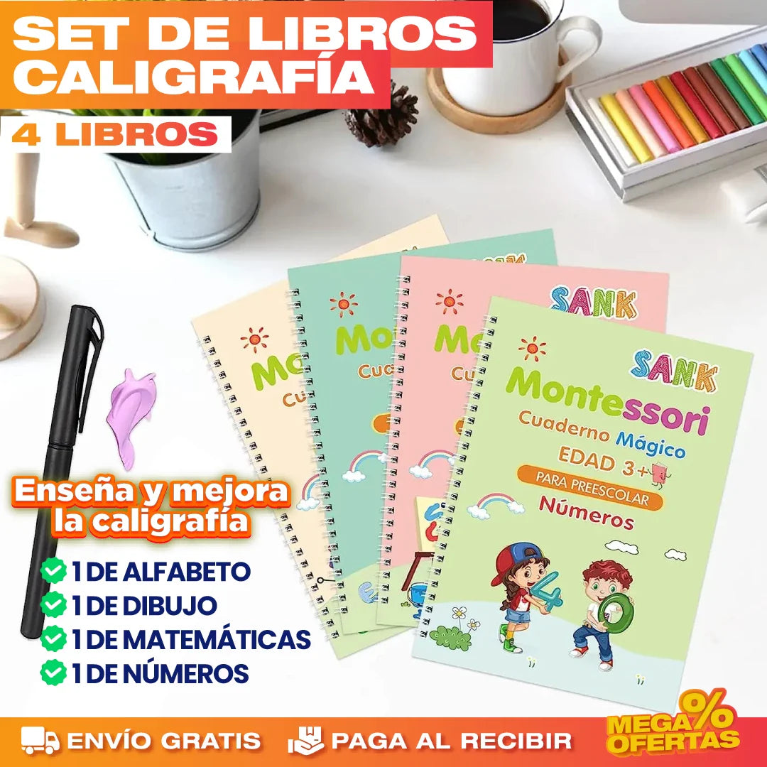 Kit de 4 Cuadernos en Relieve para Escritura